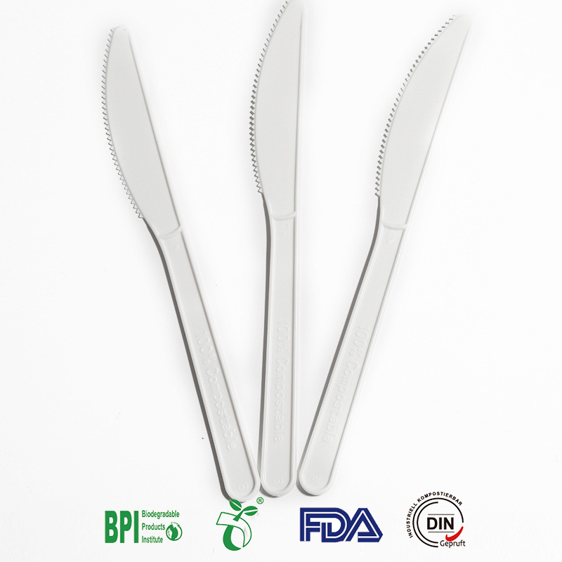 Cuchillo CPLA desechable ecológico de 7 pulgadas